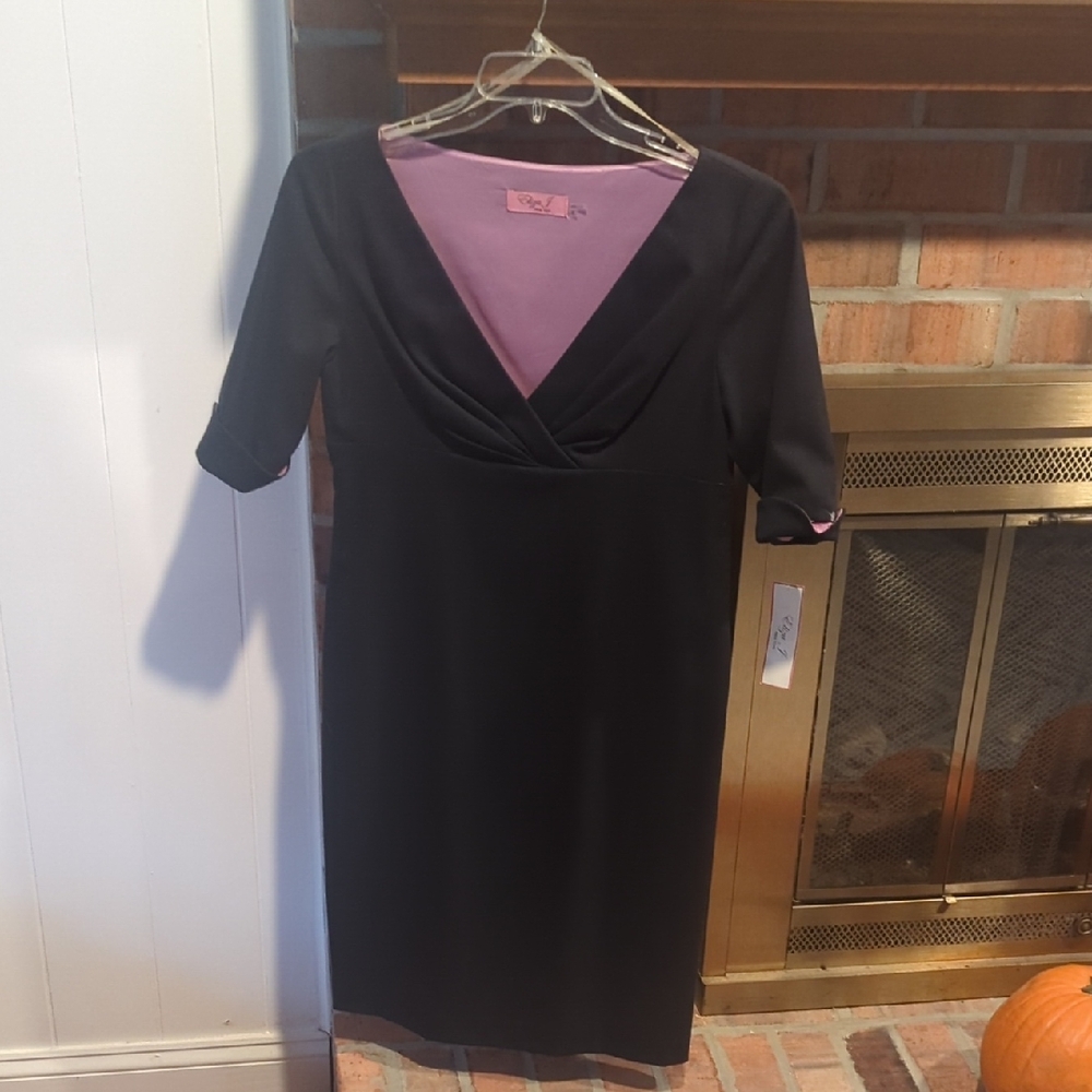 Navy Dress with Purple Accents